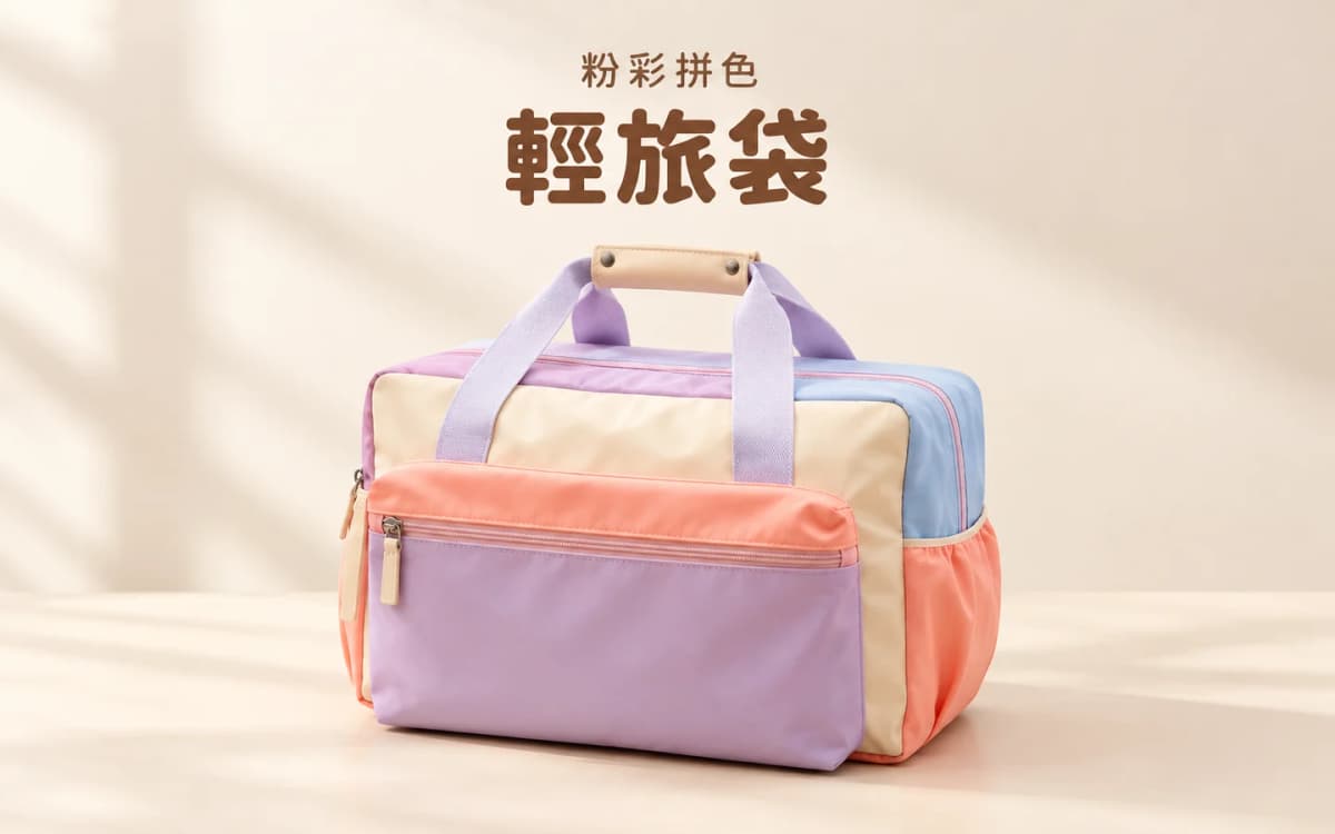 粉彩拼色輕旅袋 | Pastel Color-Block Duffle Bag