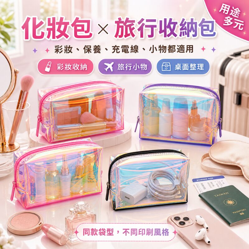幻彩方形化妝包｜Holographic Rectangular Cosmetic Pouch