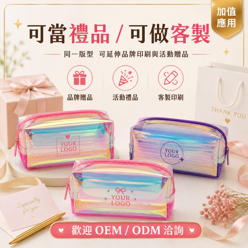 幻彩方形化妝包｜Holographic Rectangular Cosmetic Pouch