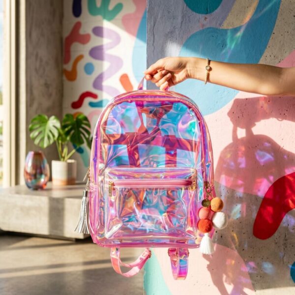 Iridescent Transparent Backpack
