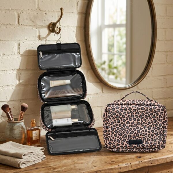 Leopard Print Hanging Toiletry Bag