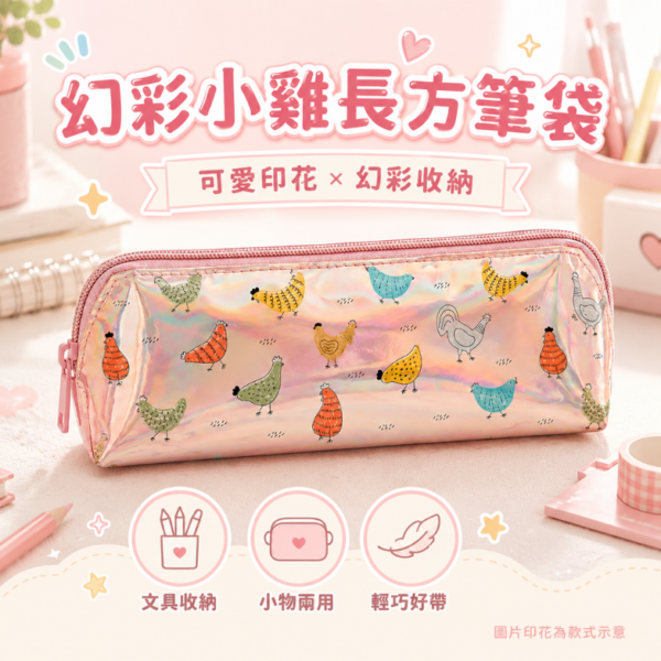 炫彩小雞長方筆袋