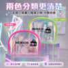 炫彩螢光綠邊透明半月化妝包 | Neon Green Trim Holographic Half-Moon Cosmetic Bag