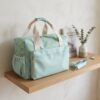 薄荷棋盤格旅行袋｜Mint Checker Duffle Bag